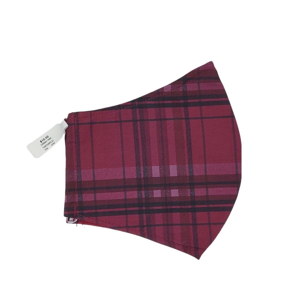 Francesca's Collections Plaid Face Mask 100% Cotton Washable & Reusable NWT